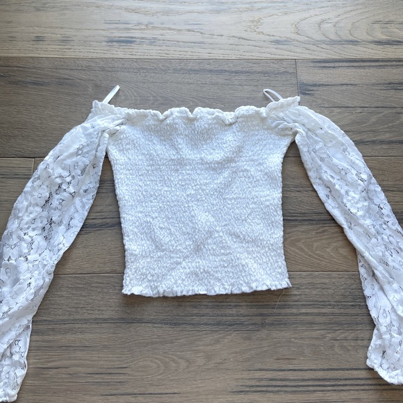 White Off Shoulder Top - Picture 1 of 2